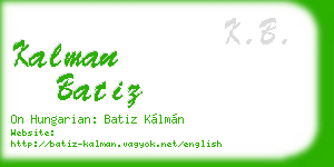 kalman batiz business card